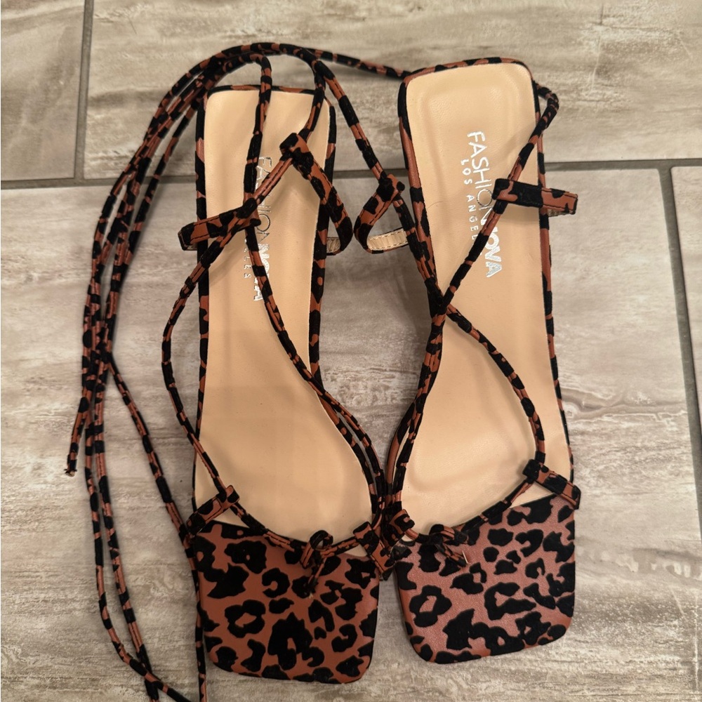 Fashion Nova Leopard Print Women's Sandals